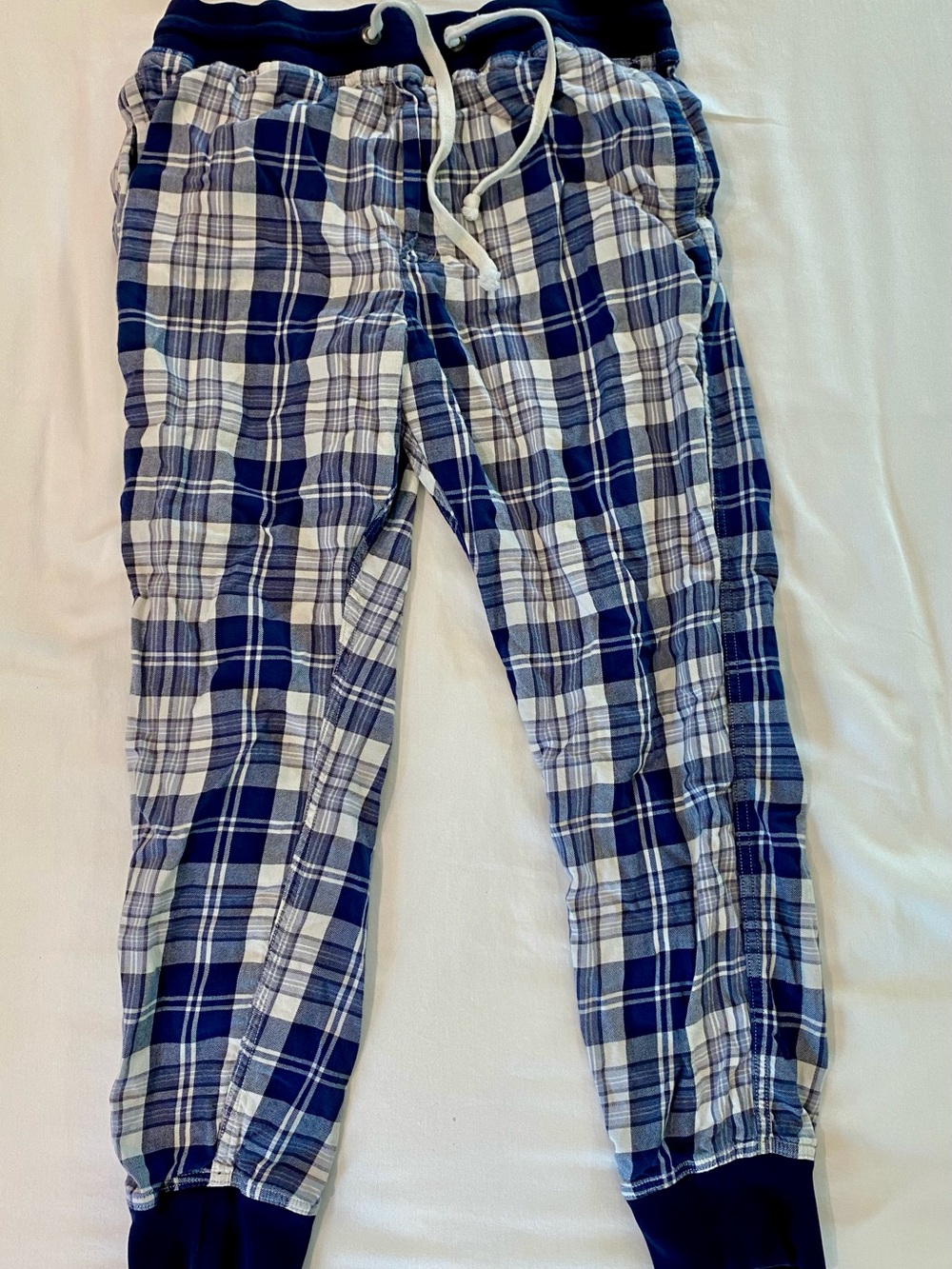 American Eagle Outfitters Blue and White Plaid Lounge Pants